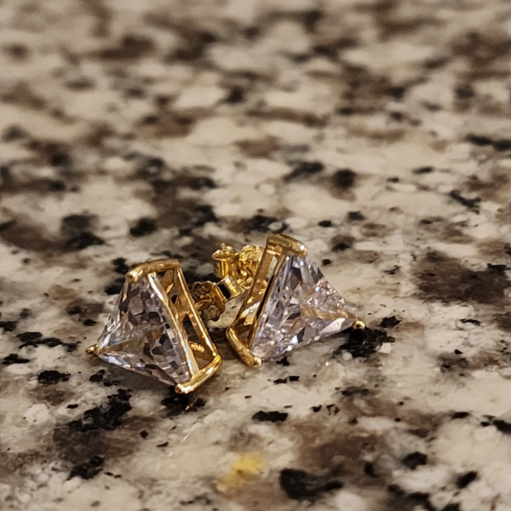 Trillion cut earrings